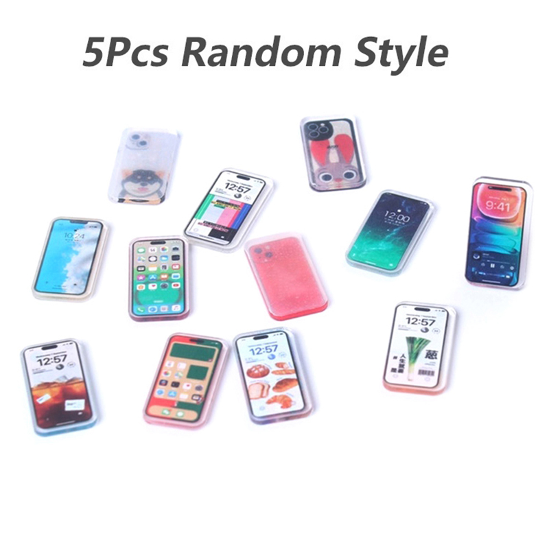 Kids Toys Smartphone - 5pcs 1:12 Dollhouse Miniature Mobile Phone