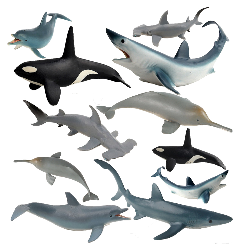 Kids Toys Under 1 Year - Endangered Marine Animals Figurines Killer Shark