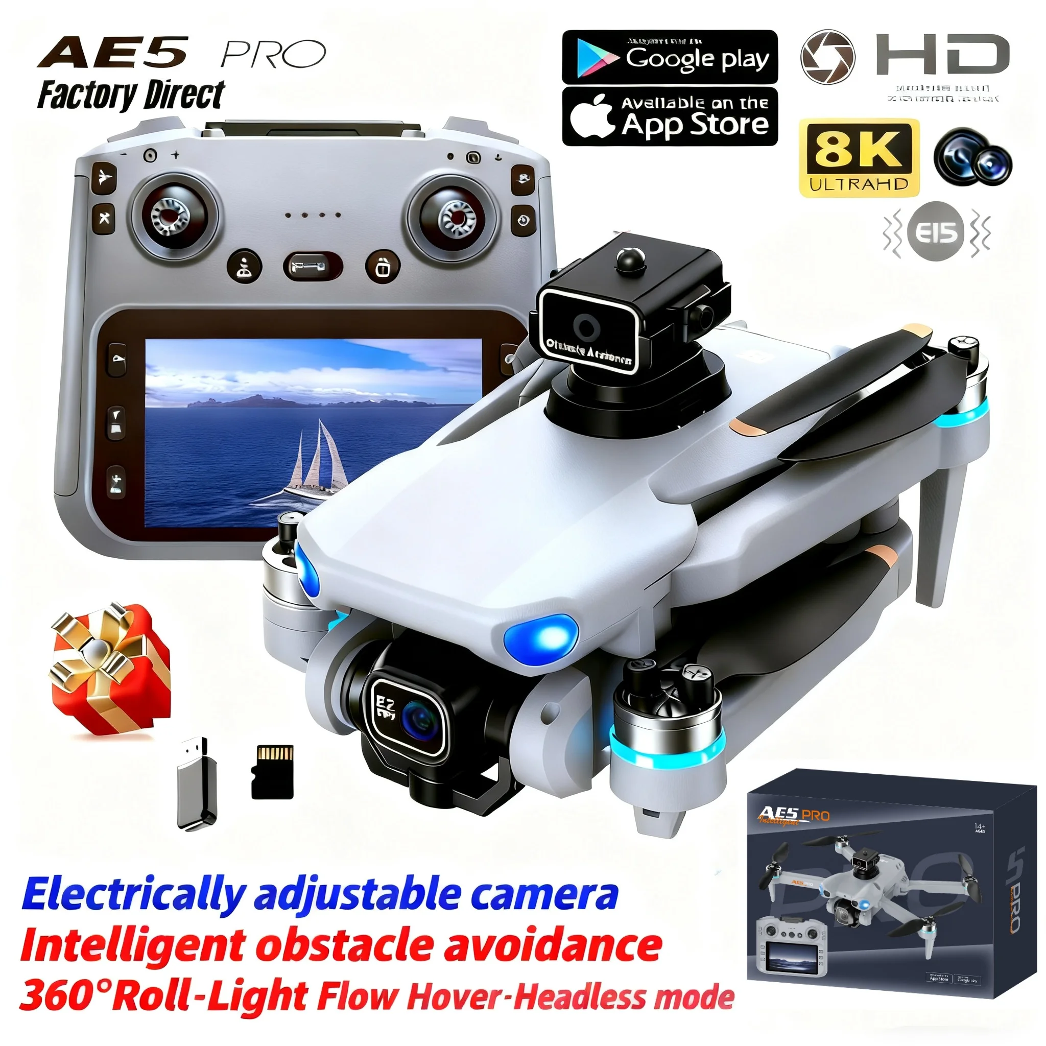 Kids Toys Videos - AE5 Pro Drone 8K HD 4.5