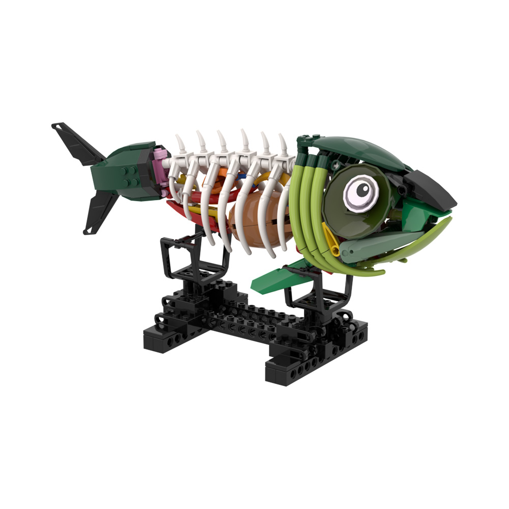 Kids Zombie Toys - MOC Zombie Fish Model Building Blocks